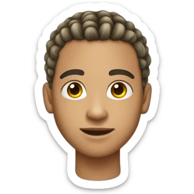 a light skin teenager man with cornrows  sticker