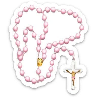 Light pink rosary sticker