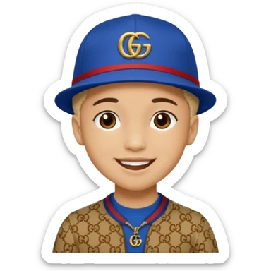 Ragazzo mulatto con cappello Gucci che fa il terzo dritto sticker