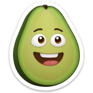 Avocado with face sticker