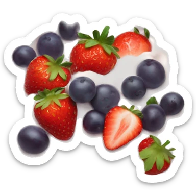 fruit yogurt bowl with strawberries and grapes sticker