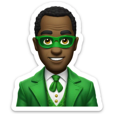 P diddy in riddler costume  sticker