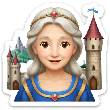 The kind and amiable grandmother in medieval fairy tales sticker