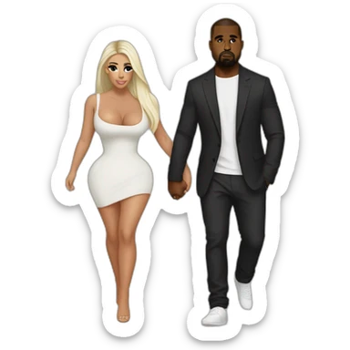 kim kardashian carrying midget kanye sticker