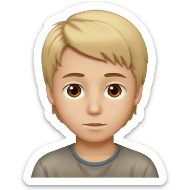 dirty blond haired boy witth brown eyes sticker