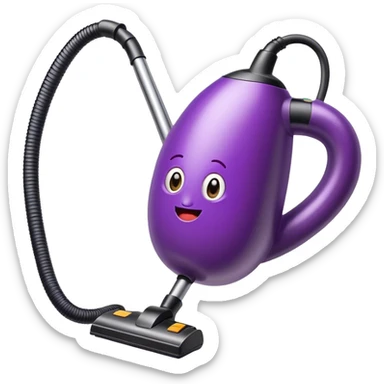 Vacuum sucking a eggplant  sticker