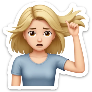An annoyed girl flipping her hair with one arm  sticker