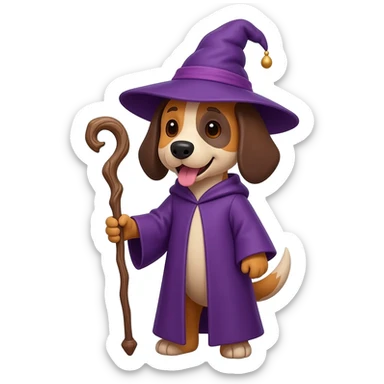 Dog wizard sticker