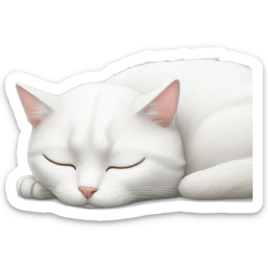 white cat sleeping  sticker