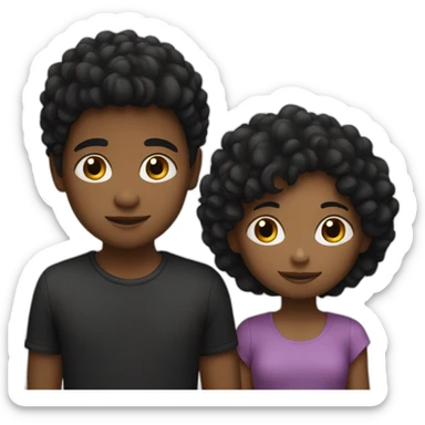 A boy with a black gir sticker