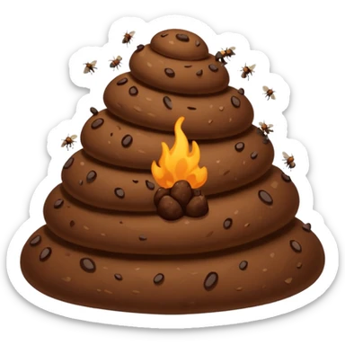 Poop coming out of butt sticker