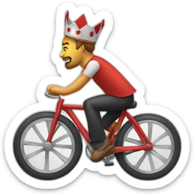 playing cards king riding bicycle sticker