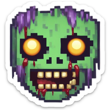 Undead Zombie pixel art sticker