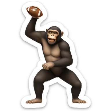 Ape throwing a football sticker