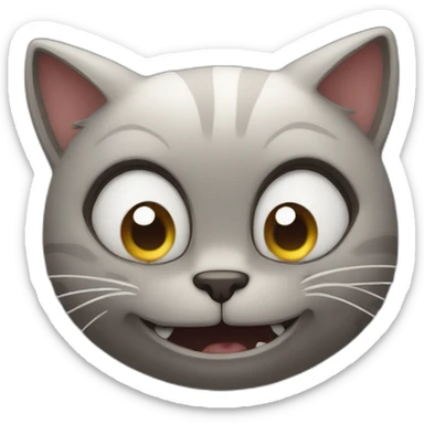 Crazy cat scared sticker