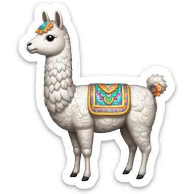 cloud patterned lama sticker