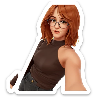 selfie of girl in glasses sticker