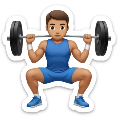 man doing a squat without weights sticker