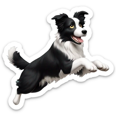 Border collie jumping over anvil sticker