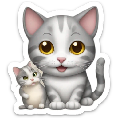 cat holding mouse sticker