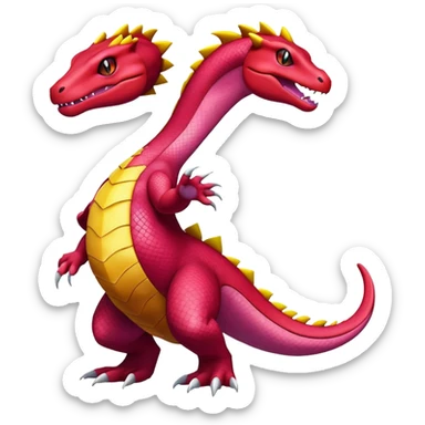 Ekans-Salazzle-Charmeleon-Pokémon-Fakémon-hybrid-creature (full body)  sticker