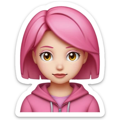 Amy Rose from Sonic, emoji style, calm expression sticker