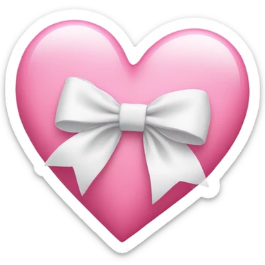 pink heart with white bow sticker