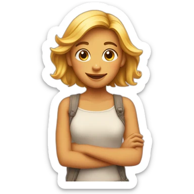 Fille envoyant un coeur sticker