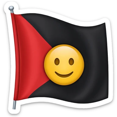 a black and red rectangle flag with a yellow circle in the middle  sticker