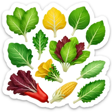 different salad leaves different colors  sticker