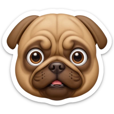 Brown Pug dog I'd like a 3D emoji sticker