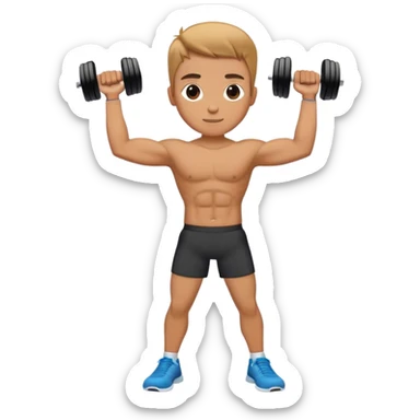 T pose with arms to the side and dumbbells in hand sticker