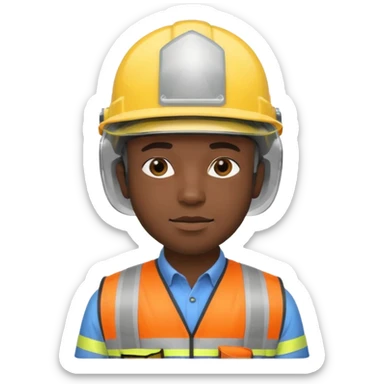 black man wearing safety helmets sticker