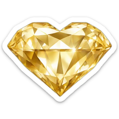 gold #c5b792 diamond with a golden heart shape sticker