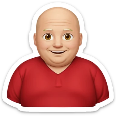 fat man bald wearing red tunic sticker