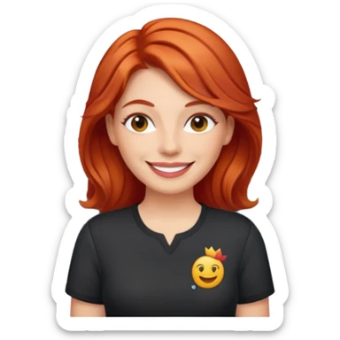 cruise emoji with a red headed woman sticker