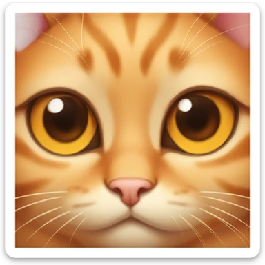 orange fat cute crossed eyed cat sticker