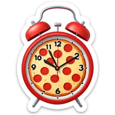 Alarm clock Pizza sticker