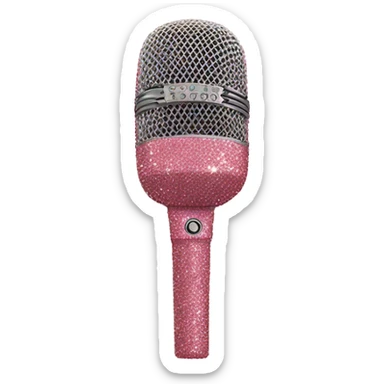 pink glittery microphone  sticker