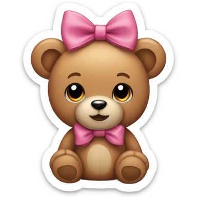 teddy bear with bow sticker