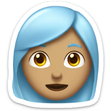 Haz un corazón celeste claro con un lazo beige sticker