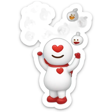 Bonhomme avec des cœurs sticker