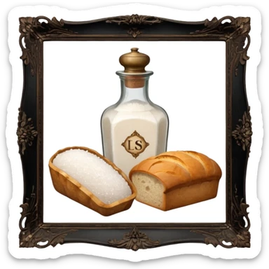  a one victorian bottle of salt and a loaf of bread sticker