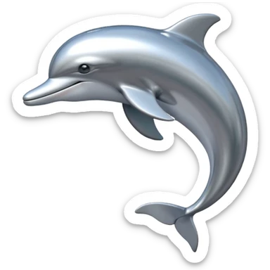 dolphin in y2k and frutiger aero style sticker