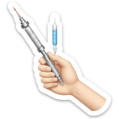 Syringe in closed fist sticker