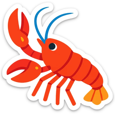 crayfish bold colors playful sticker