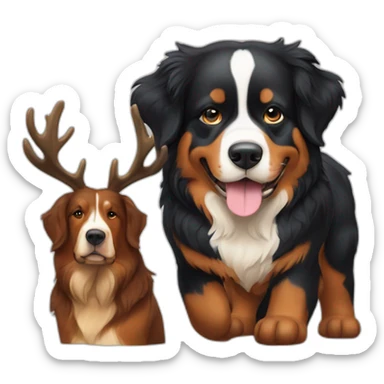 bernese mountain dog with a big elk sticker