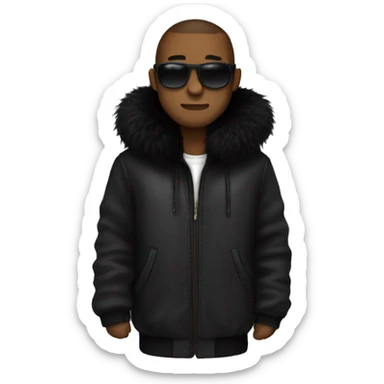 black furr jacket sticker