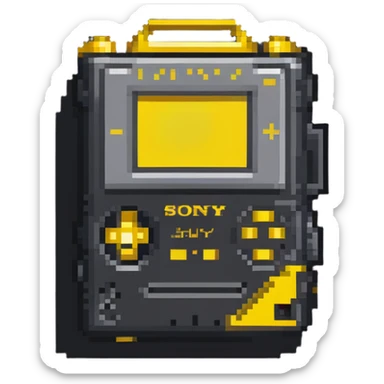 Yellow Sony Walkman cassette player from the 1980s sticker