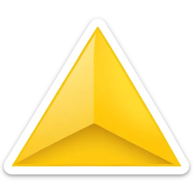 Emoji-style triangular flag, bright yellow, flat design, no folds or shading, simple and clean, minimalistic, centered on plain white or transparent background, high resolution sticker